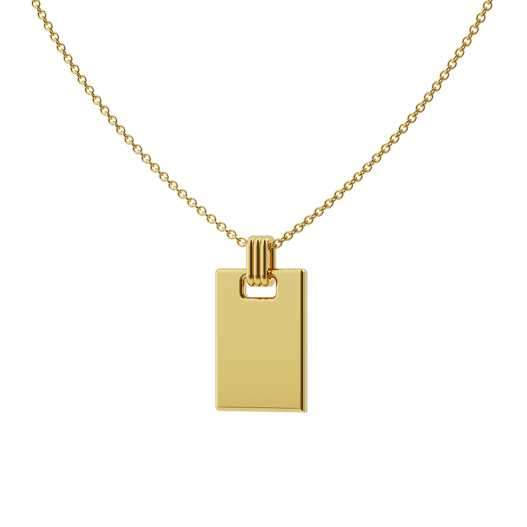 Initial Rectangle Necklace